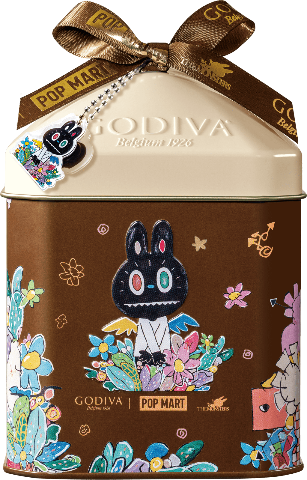 GODIVA x LABUBU禮盒 (亞太區限定版)- Masterpieces巧克力醬黑巧克力 78克 HK$89 棕色鐵盒演繹LABUBU活潑俏皮形象,印有清新小花印花圖案,細膩可愛且充滿趣味。內有由巧克力大師精心設計的Masterpieces巧克力醬黑巧克力,誘人黑巧克力包裹柔滑香濃的黑巧克力醬,入口即化的醇厚濃郁令人無法抗拒。 GODIVA x LABUBU禮盒 (亞太區限定版)- Masterpieces巧克力醬黑巧克力 78克 HK$89 棕色鐵盒演繹LABUBU活潑俏皮形象,印有清新小花印花圖案,細膩可愛且充滿趣味。內有由巧克力大師精心設計的Masterpieces巧克力醬黑巧克力,誘人黑巧克力包裹柔滑香濃的黑巧克力醬,入口即化的醇厚濃郁令人無法抗拒。