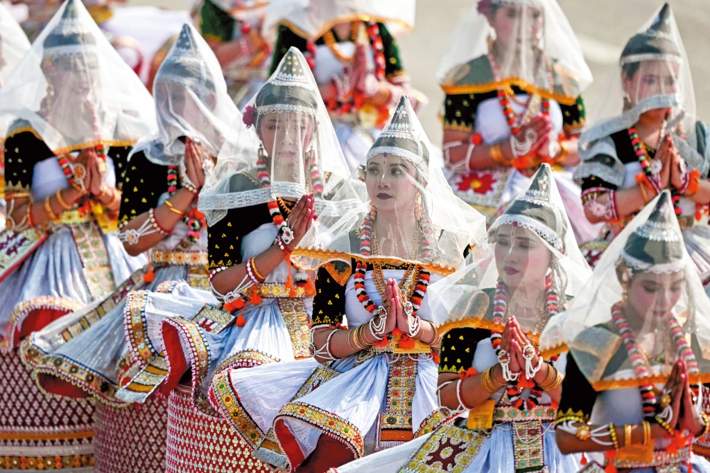 印度閱兵儀式,除了展示軍力,還會加插文娛表演。 印度閱兵儀式,除了展示軍力,還會加插文娛表演。