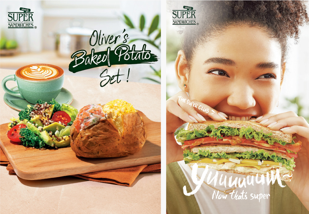 Oliver's Super Sandwiches 所提供的食物當中，以三文治、自家焗薯及清新沙律最受顧客歡迎，而且品牌還會因應不季節推出限定菜式，為食客帶來新驚喜。