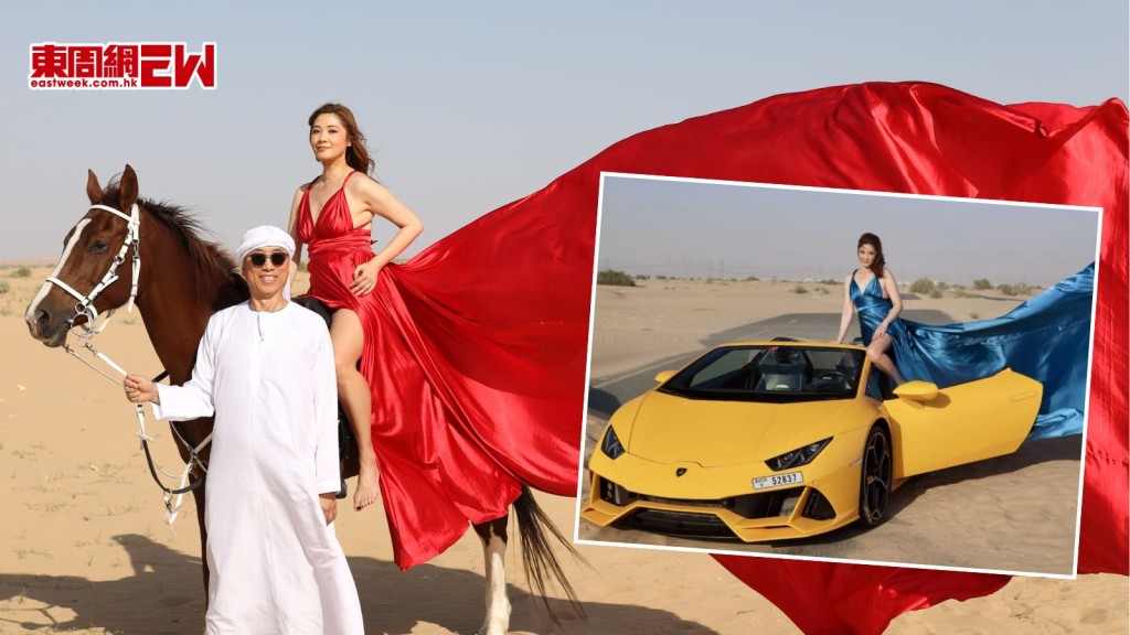 翁嘉穗偕丈夫鄔友正遊杜拜 飛奔大漠影唯美照 暴曬3小時也值得