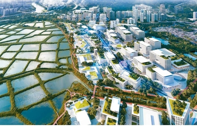 北部都會區將是香港未來10至20年最主要的土地和公營房屋來源。圖為北部都會區預想圖。 北部都會區將是香港未來10至20年最主要的土地和公營房屋來源。圖為北部都會區預想圖。