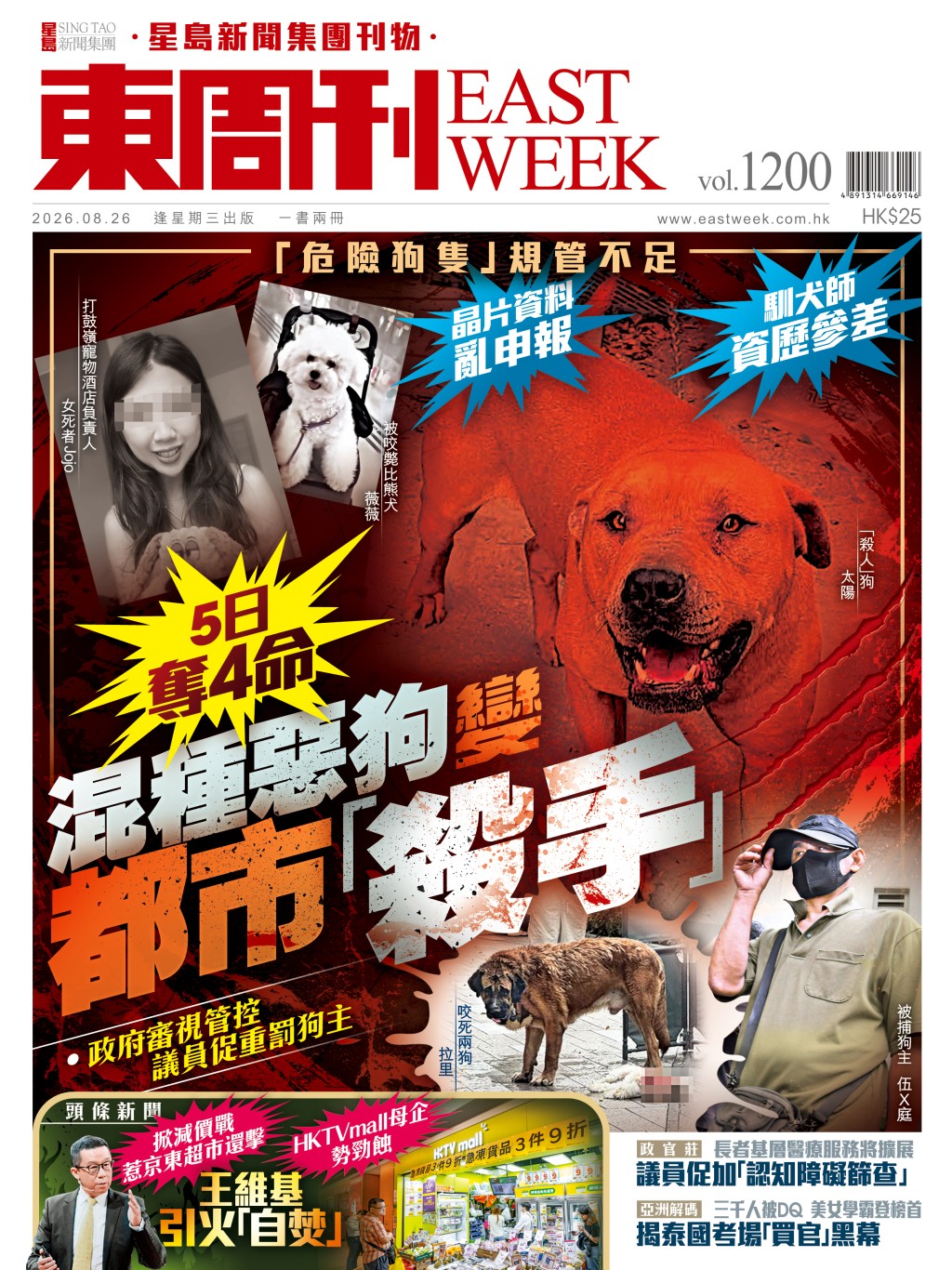 《東周刊》第1200期 │「危險狗隻」規管不足 5日奪4命 混種惡狗變都市「殺手」
