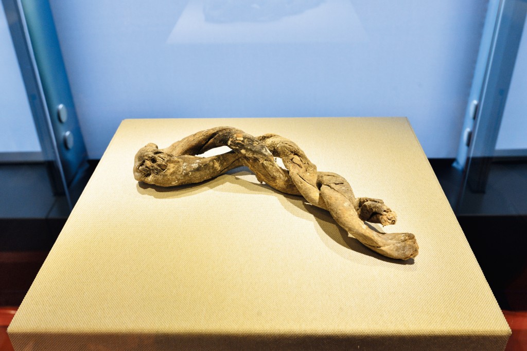 古繩中有不同野獸皮纖維，相信用作鎖住石器，連繫重物。