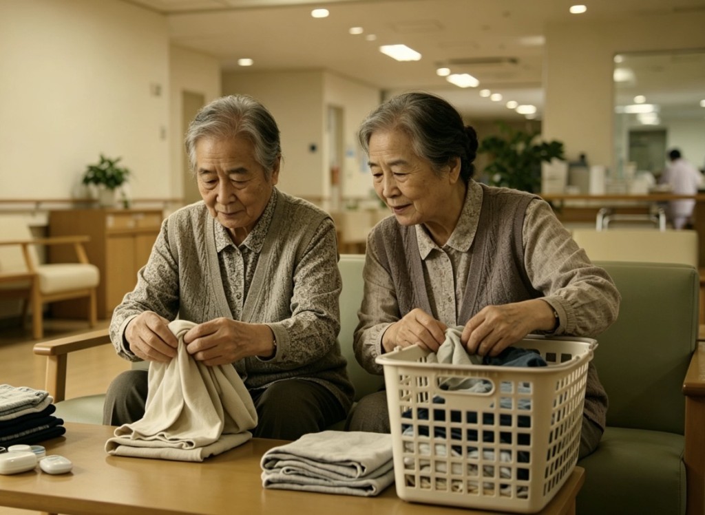 網民分享,原來不少老人院會安排院友摺衫,讓他們有細藝。 網民分享,原來不少老人院會安排院友摺衫,讓他們有細藝。