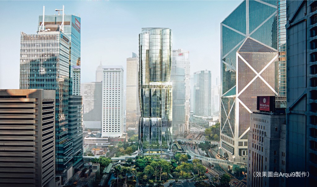 The Henderson是舉世矚目的全新香港地標。大廈位處薈聚國際頂尖企業之中環核心地段，是城中最優越的商廈發展項目。（效果圖由Arqui9製作）