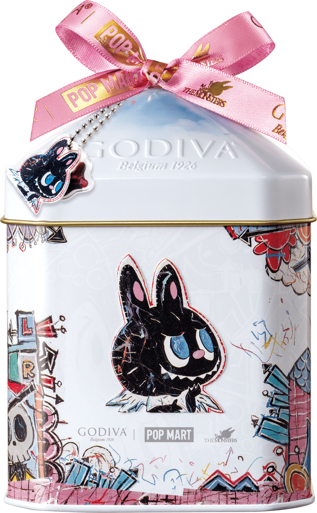 GODIVA x LABUBU禮盒 - Masterpieces覆盆子夾心黑巧克力75克 HK$89 粉紅白色的鐵盒重現LABUBU奇幻探索旅程,讓大家再次體驗這個森林精靈的冒險精神。內有GODIVA的Masterpieces覆盆子夾心黑巧克力。 GODIVA x LABUBU禮盒 - Masterpieces覆盆子夾心黑巧克力75克 HK$89 粉紅白色的鐵盒重現LABUBU奇幻探索旅程,讓大家再次體驗這個森林精靈的冒險精神。內有GODIVA的Masterpieces覆盆子夾心黑巧克力。