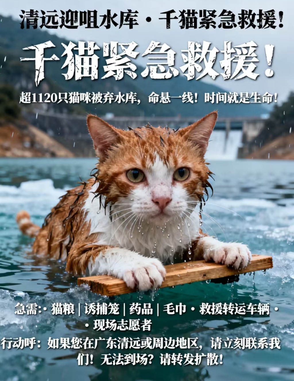 網民正發起救貓行動。