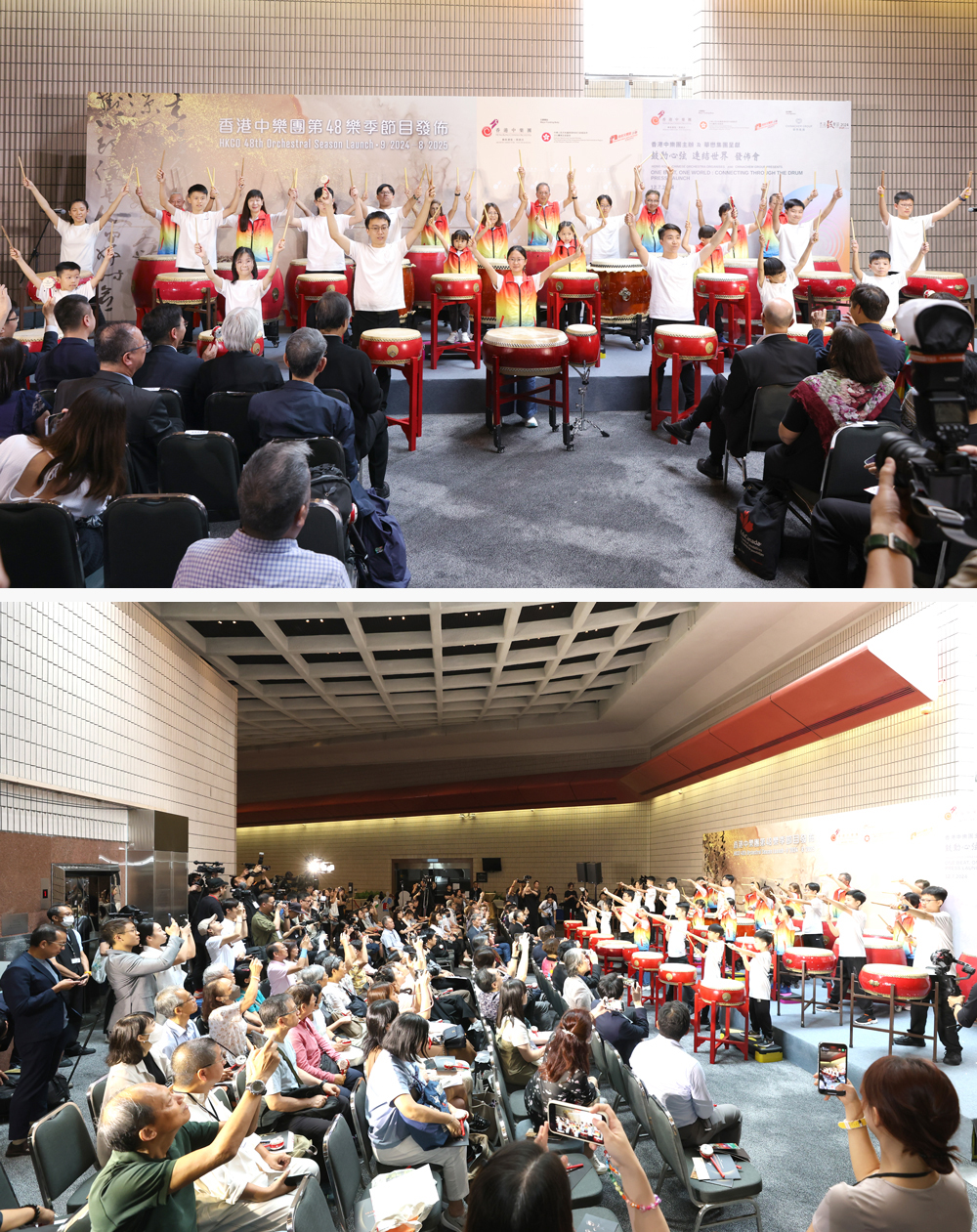 曾參與去年「鼓動心弦 連結社區」活動的鼓隊與全場觀眾一起互動，氣氛熱烈。