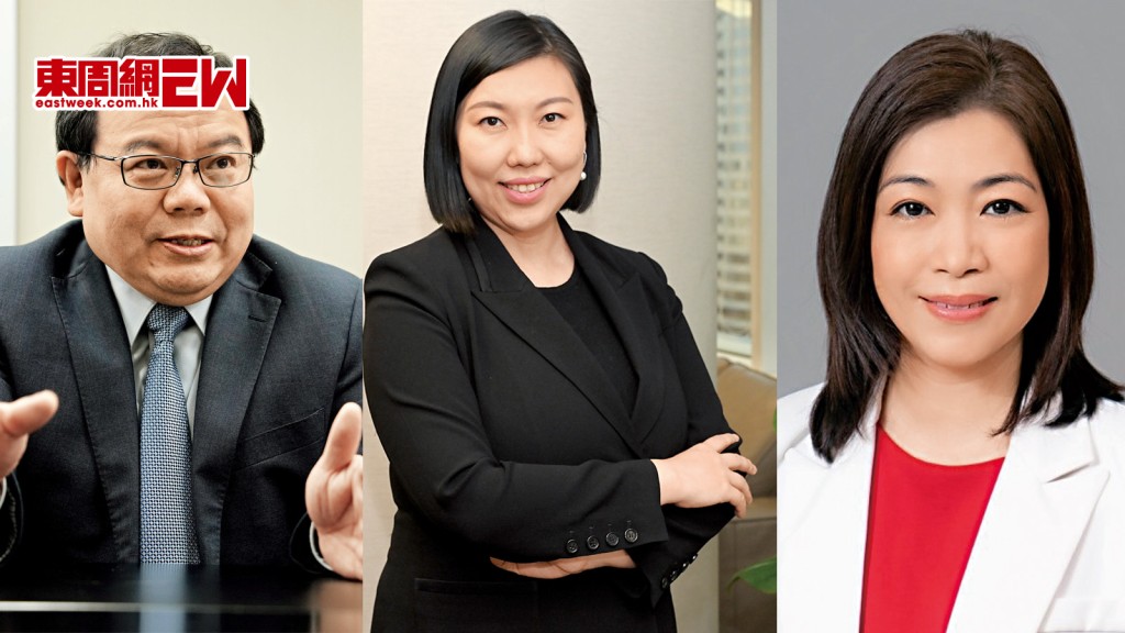 民建聯的立法會議員（右起）郭玲麗、林琳及陳永光將會參與執委會選舉。