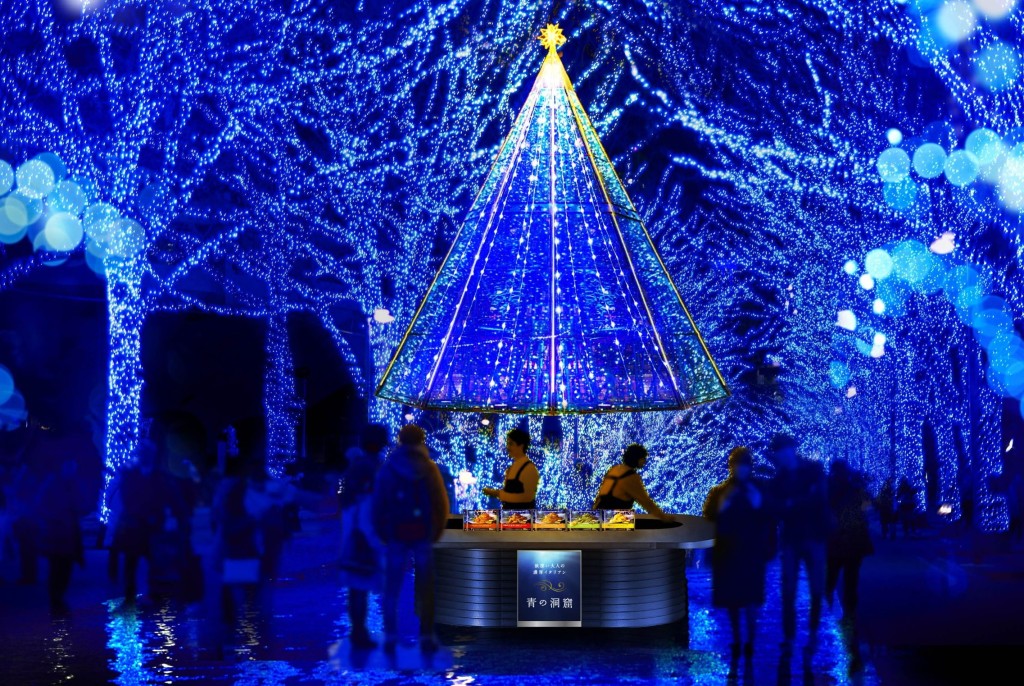 澀谷的青之洞窟,氛圍幻麗迷人。 澀谷的青之洞窟,氛圍幻麗迷人。