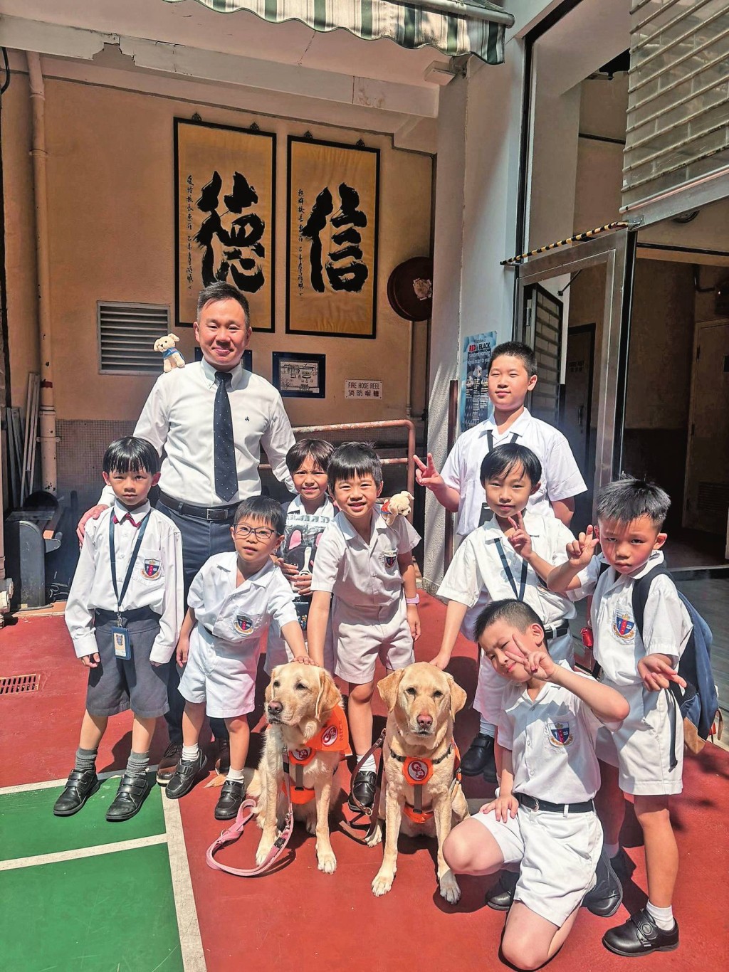 兩隻小Ｑ早前去了德信學校「返學」， 與一班學生零距離接觸，讓他們體會愛與共融。