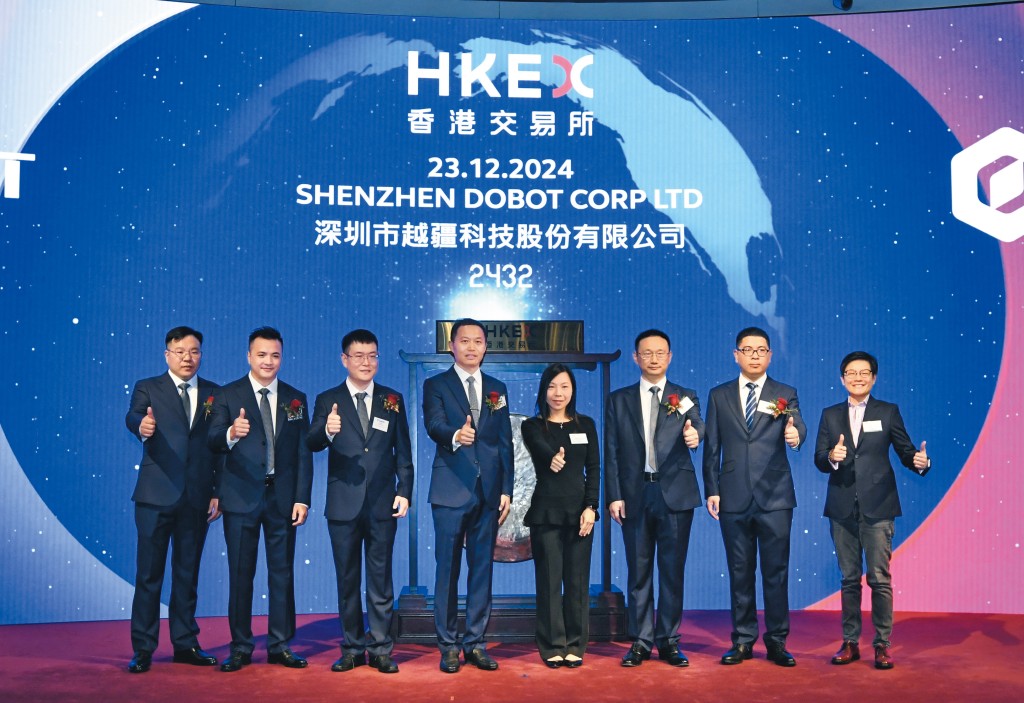 越疆股價連日爆升,比招股價已累漲近三倍。 越疆股價連日爆升,比招股價已累漲近三倍。