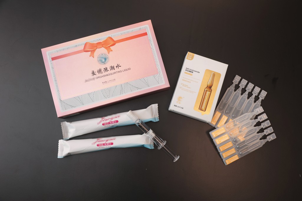 網上購物平台有不少商家出售充塞式或自行注射的高潮針,部分疑屬無註冊產品。 網上購物平台有不少商家出售充塞式或自行注射的高潮針,部分疑屬無註冊產品。