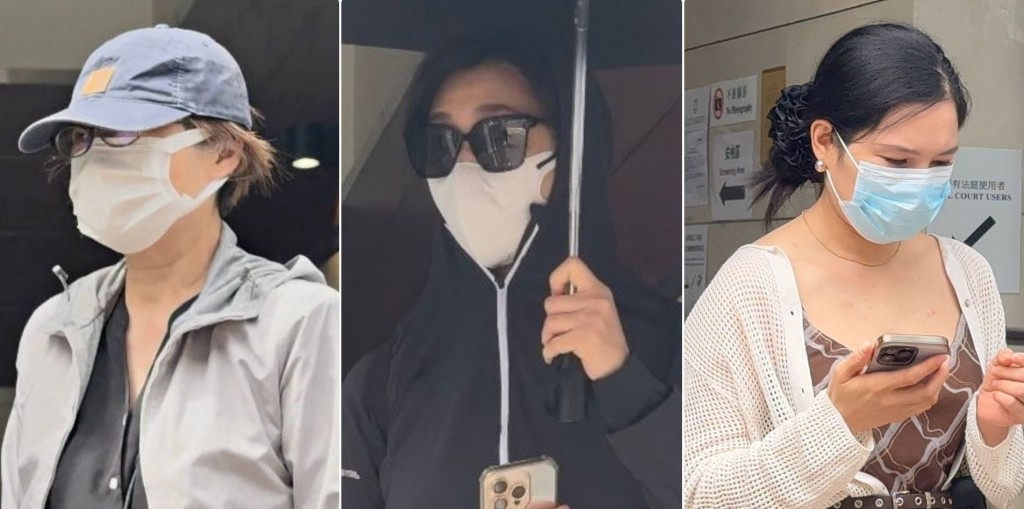 左起被告梁麗霞、吳嘉媛及徐洋 左起被告梁麗霞、吳嘉媛及徐洋