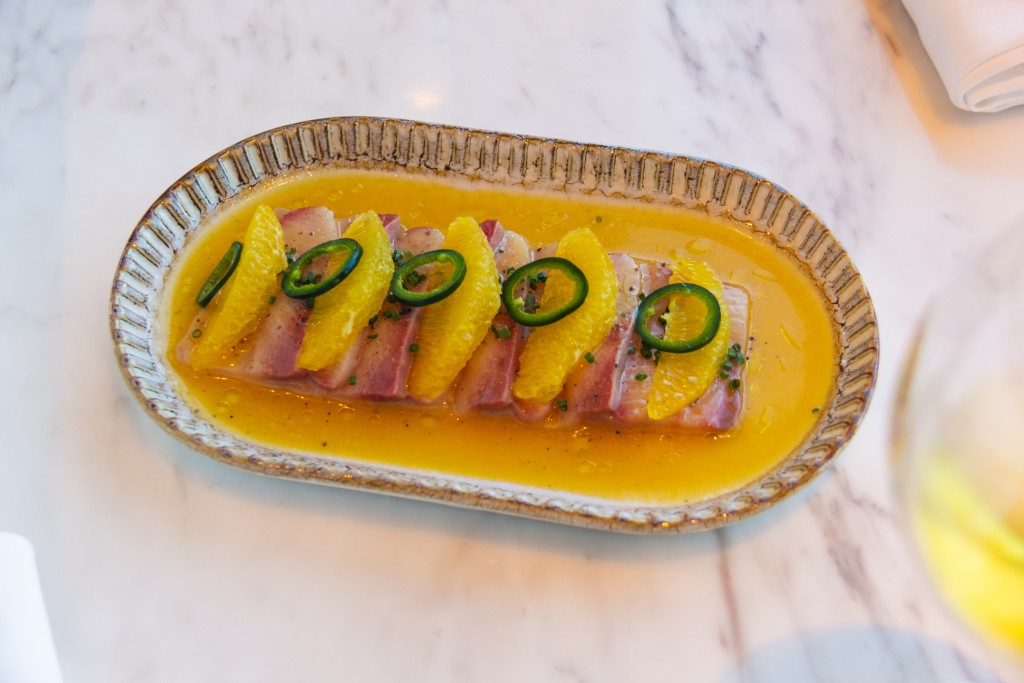 Carpaccio di Ricciola ( 薄切油甘魚配香橙 ) Carpaccio di Ricciola ( 薄切油甘魚配香橙 )