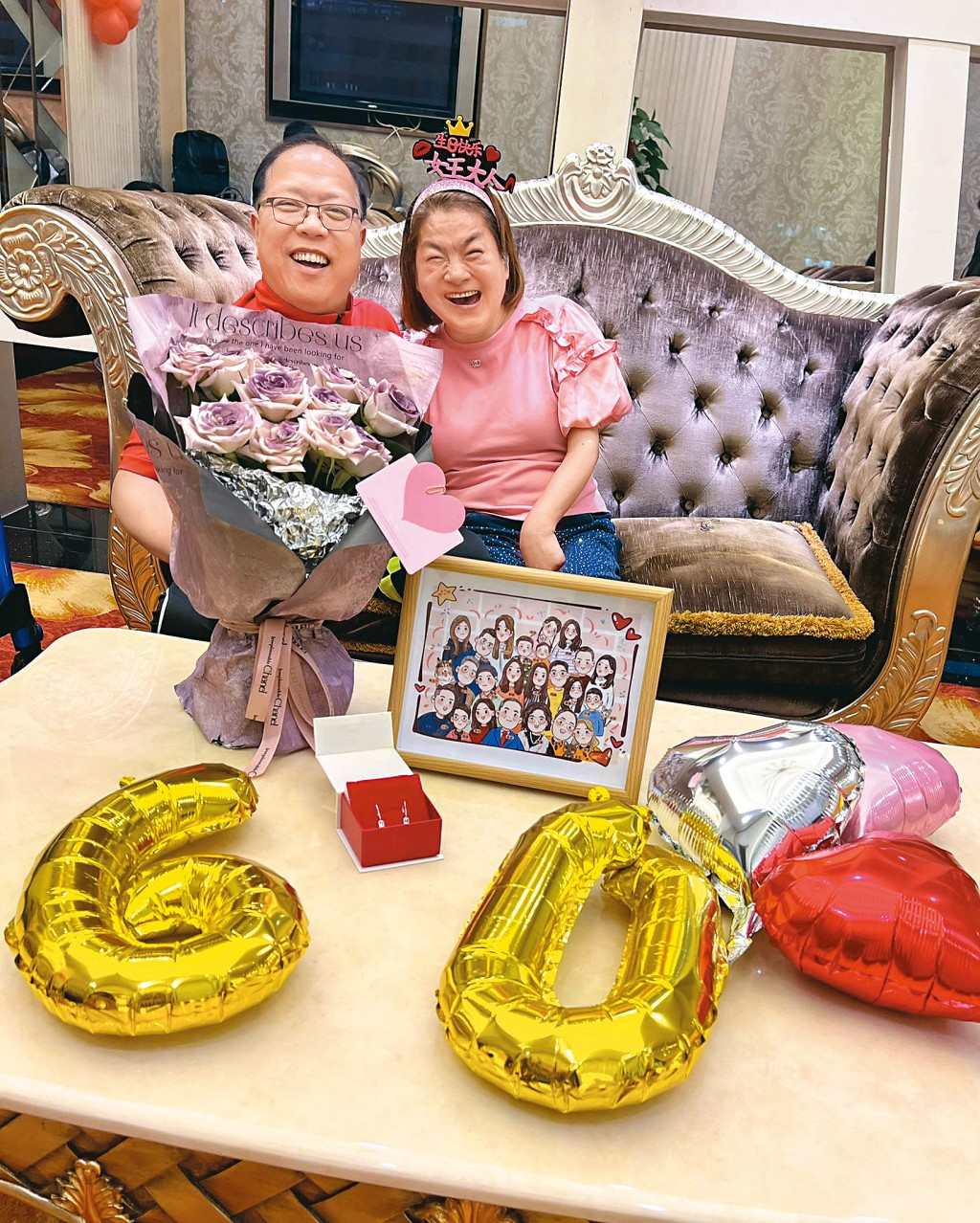林耀國與太太結婚多年，仍然非常甜蜜。圖攝於太太六十歲生日。