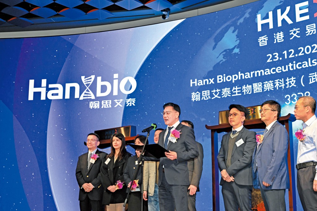 超購逾三千倍的大熱「B仔股」翰思艾泰，首日急跌逾四成六。