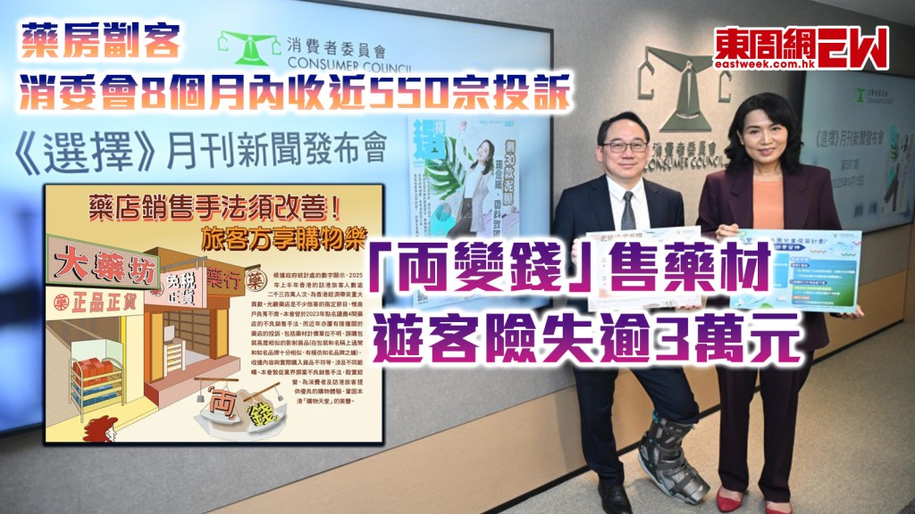 藥房劏客|消委會8個月內收近550宗投訴 「両變錢」售藥材 遊客險失逾3萬元