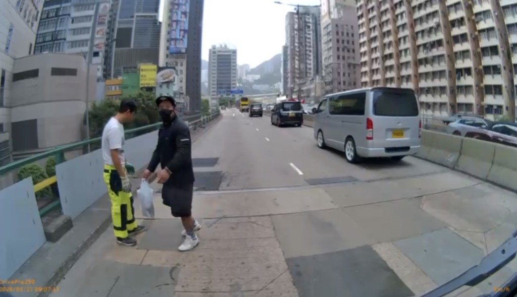 善心人拾起貓咪遺體。 善心人拾起貓咪遺體。