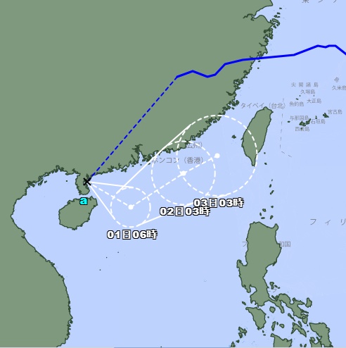 據日本氣象廳的路徑圖，「沙德爾」整體路徑，呈罕有的「弧形」。  
