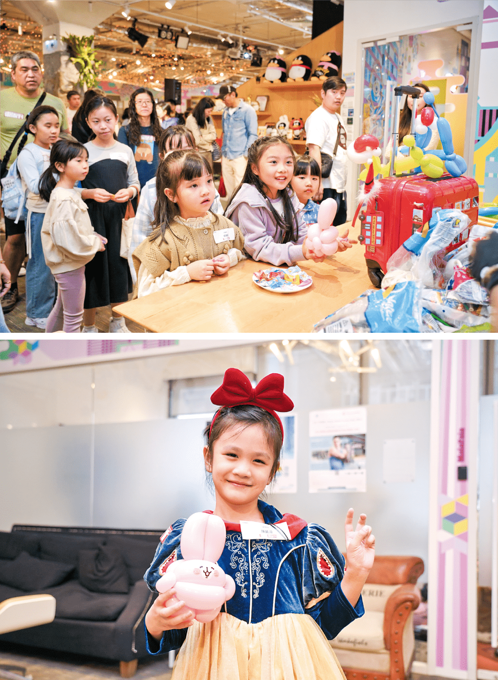 活動特別設有扭氣球攤位,各式可愛造型氣球瞬間化身最受歡迎的打卡道具!每位拿到造型氣球的小朋友,臉上都綻放燦爛笑容。 活動特別設有扭氣球攤位,各式可愛造型氣球瞬間化身最受歡迎的打卡道具!每位拿到造型氣球的小朋友,臉上都綻放燦爛笑容。