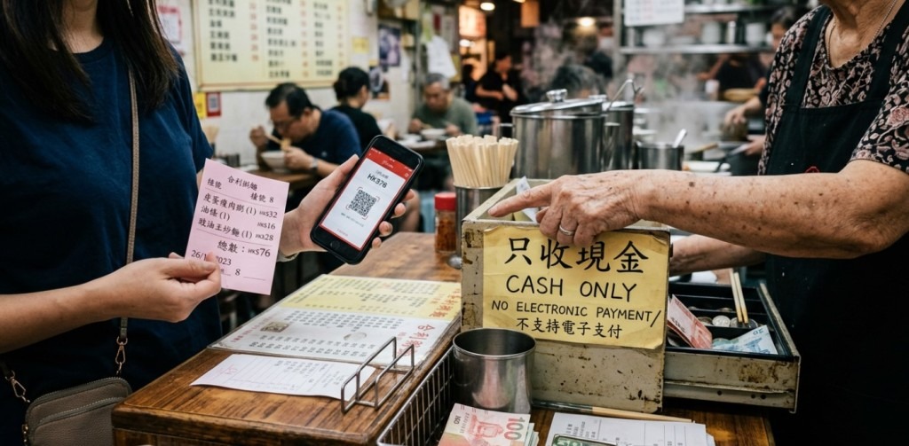 她分享，當她正打算在粥店埋單，並向粥店老闆娘確認：「只收現金啊？」老闆娘坦率回應：「係呀，見到錢開心啲呀嘛」。  
