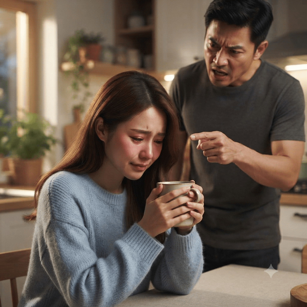 人妻長期飽受丈夫的語言暴力 (AI示意圖) 人妻長期飽受丈夫的語言暴力 (AI示意圖)