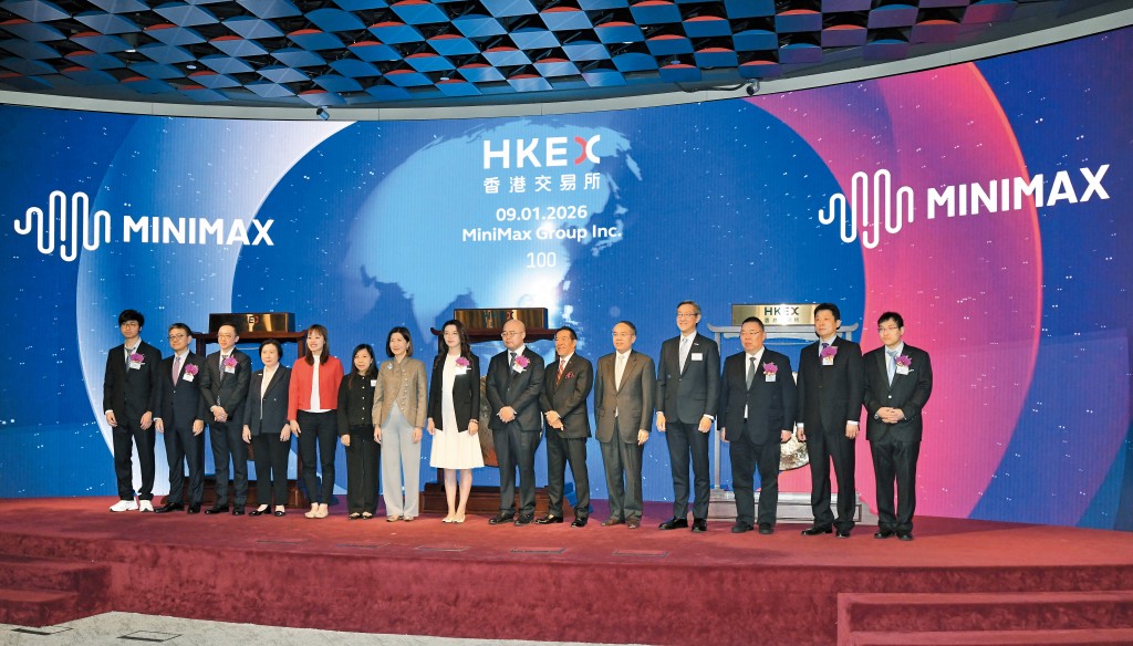 本月初，中國通用人工智能領導企業 MiniMax（0100）上市，股價首日升七成八，市值突破千億元。