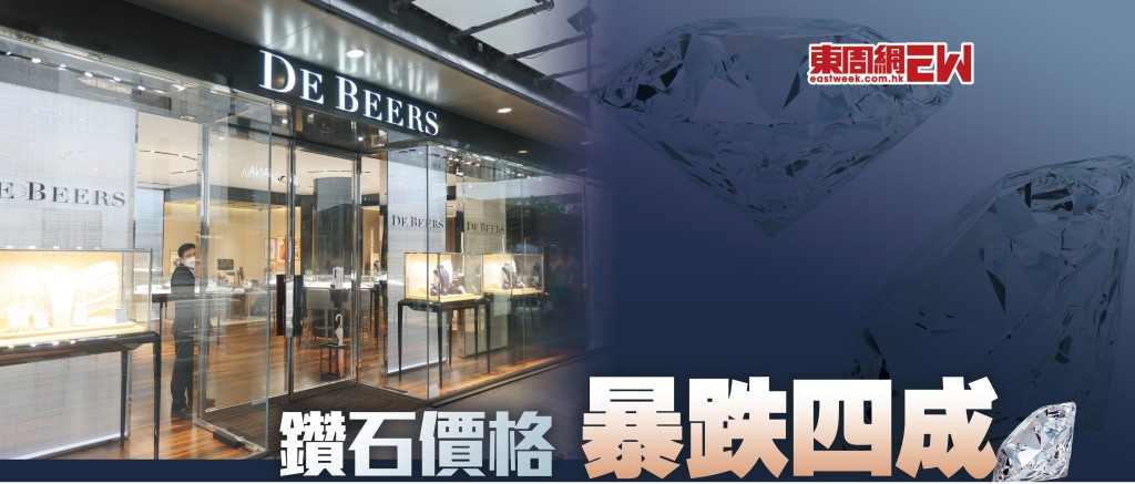 De Beers上半年EBITDA按年大跌超過六成，旗下兩卡至四卡的原鑽價格在過去一年劈價近四成。