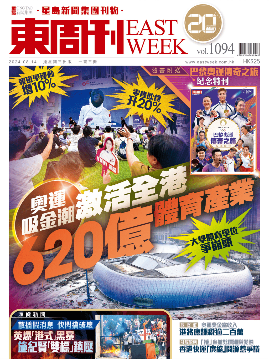 《東周刊》第1094期| 奧運吸金潮 激活全港620億體育產業 《東周刊》第1094期| 奧運吸金潮 激活全港620億體育產業