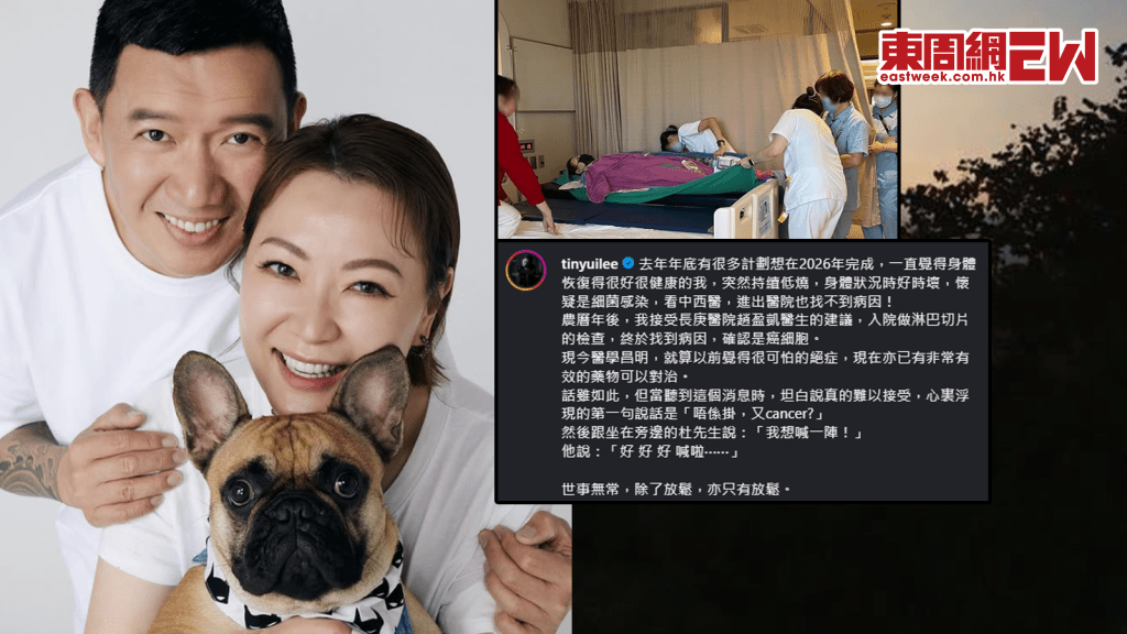 田蕊妮移台後罹患肺腺癌 稱突然持續低燒再患癌 停工並接受鏢靶藥治療