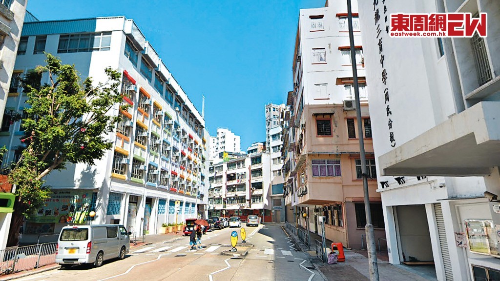 坐落詩歌舞街的九龍三育中學（右）及鮮魚行學校（左），均支持打造「書院街」計劃。