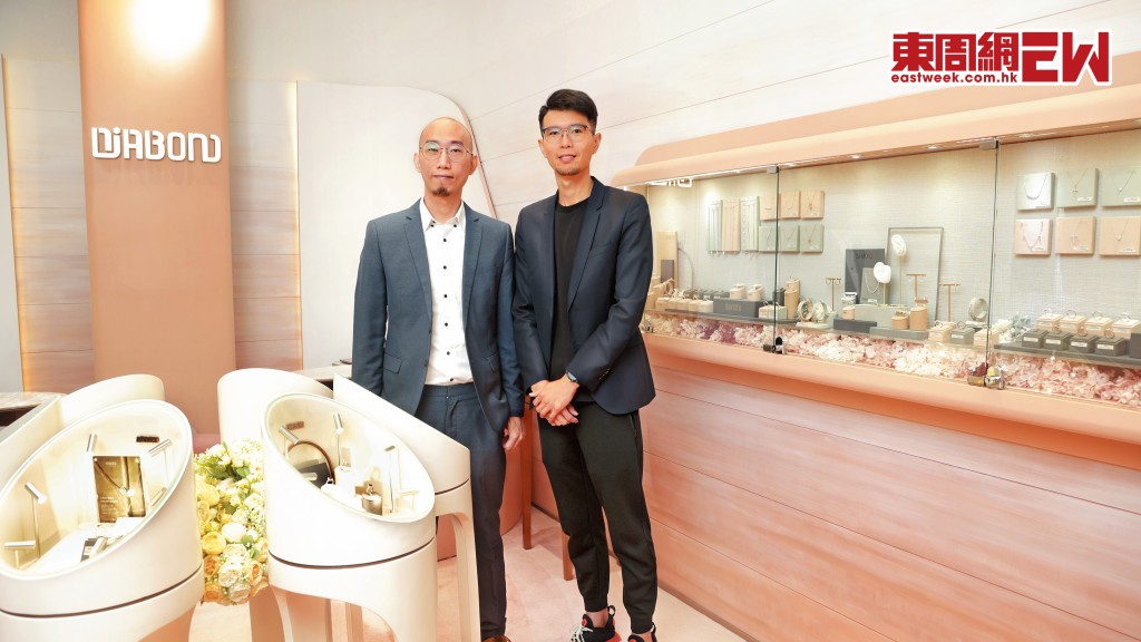 江智豐（左）及羅浩林在二○年創立培育鑽石品牌Diabond。