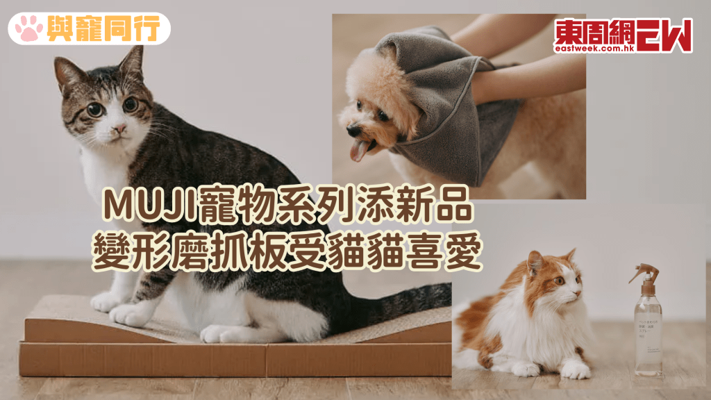 MUJI寵物系列再添新品 符合貓體工學磨抓板 植物成份沖涼液