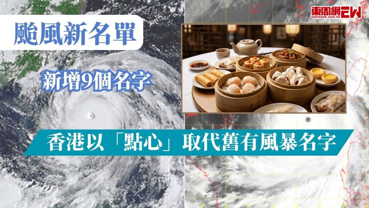 颱風新名單｜新增9個名字  香港以「點心」取代舊有風暴名字
