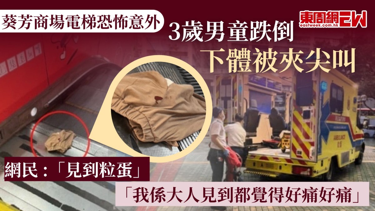 葵芳商場電梯恐怖意外｜3歲男童跌倒下體被夾尖叫   網民 :「見到粒蛋」
