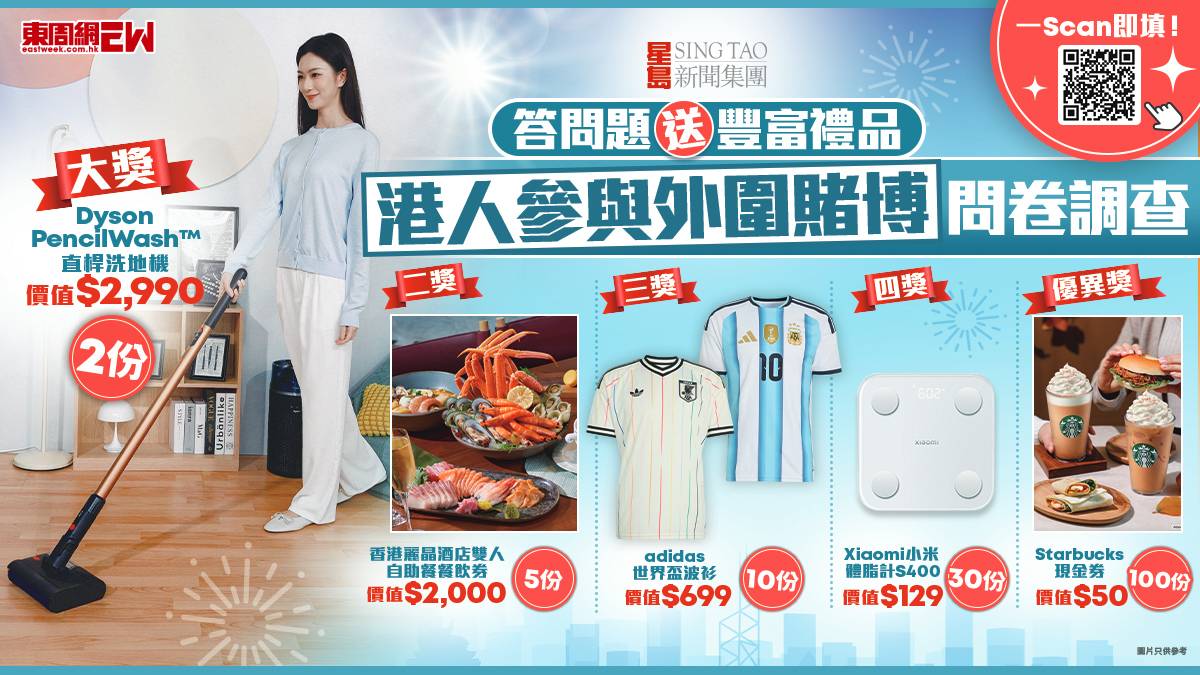 星島新聞集團「港人參與外圍賭博」問卷調查 答問題送豐富禮品