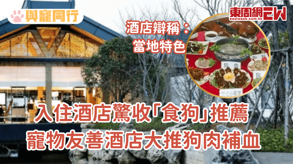 入住酒店驚收「食狗」推薦 寵物友善酒店大推狗肉補血