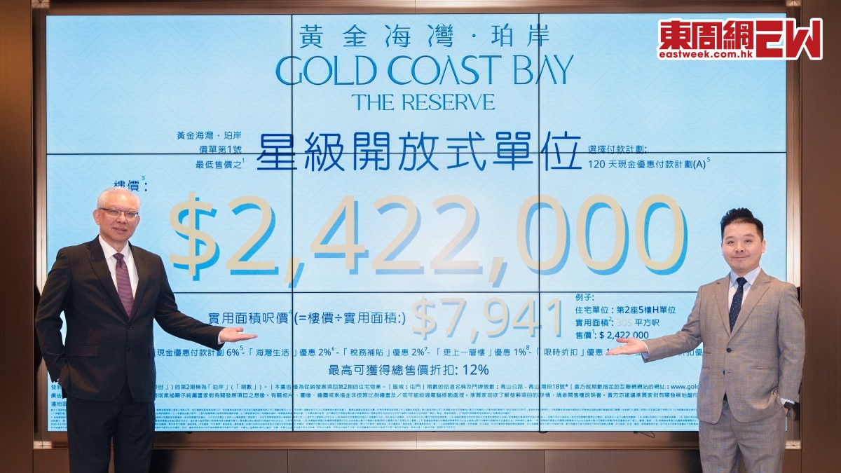 新盤速遞｜黃金海灣·珀岸「住得好D價」登場 最平呎價不足8000元首批推128伙